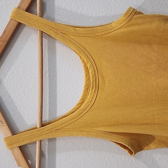 American Eagle Outfitters Mustard Yellow Fitted Tank - Picture 2 of 7